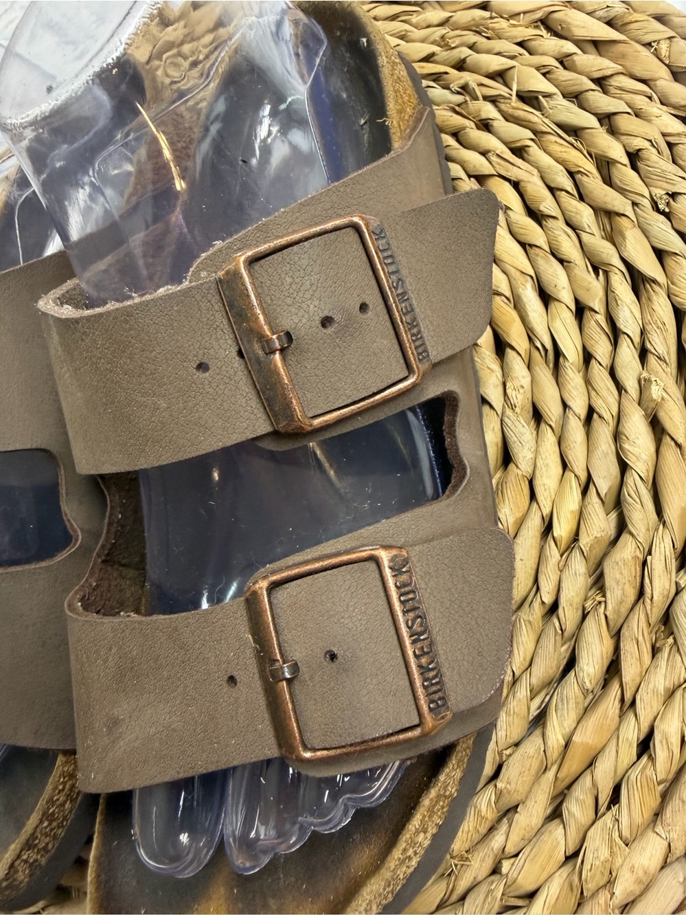 Birkenstock Brown Two-Buckle Slide Sandals. Size 8.5. - Picture 3 of 8